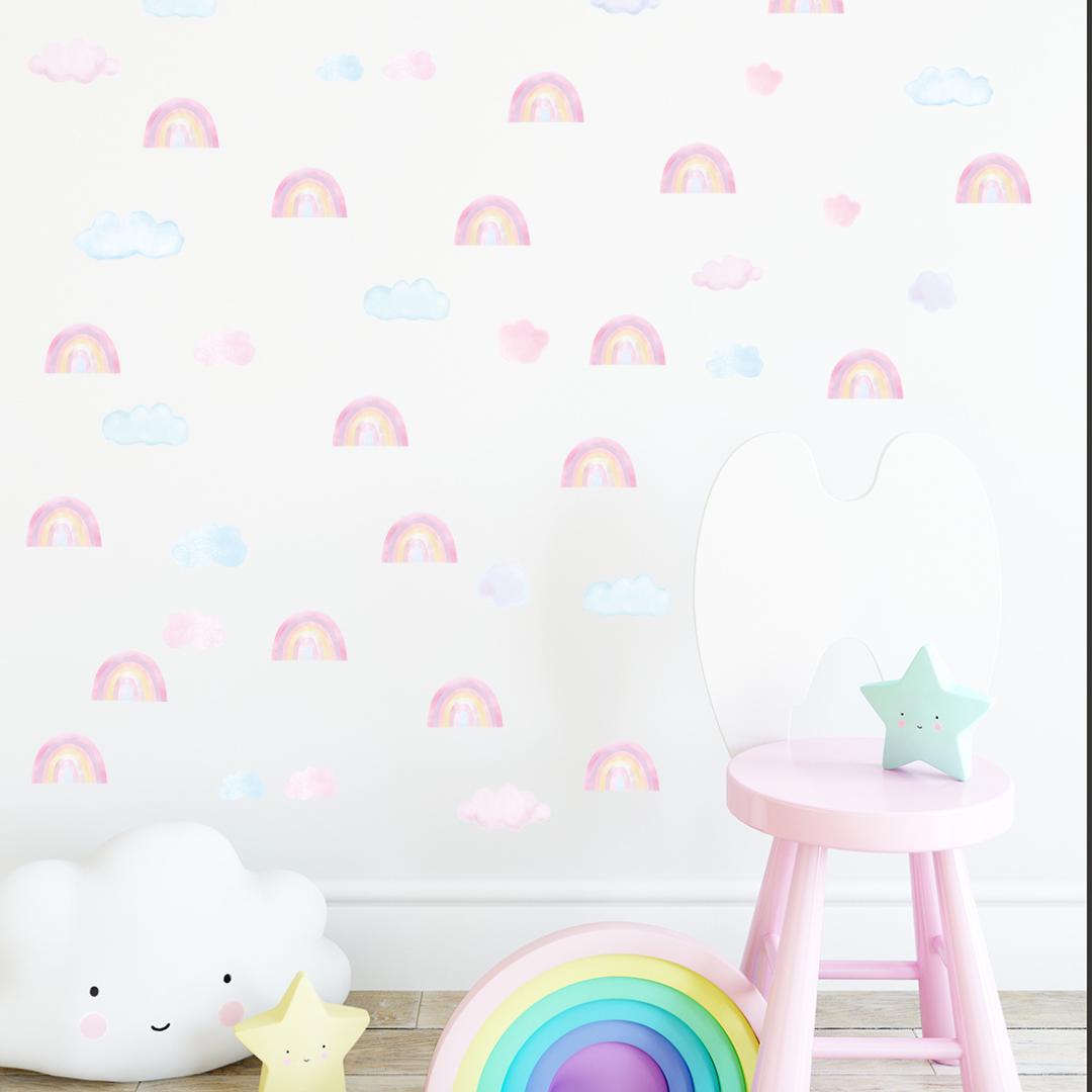 Sticker Arc-en-ciel Rose & Nuage Bleu Rose