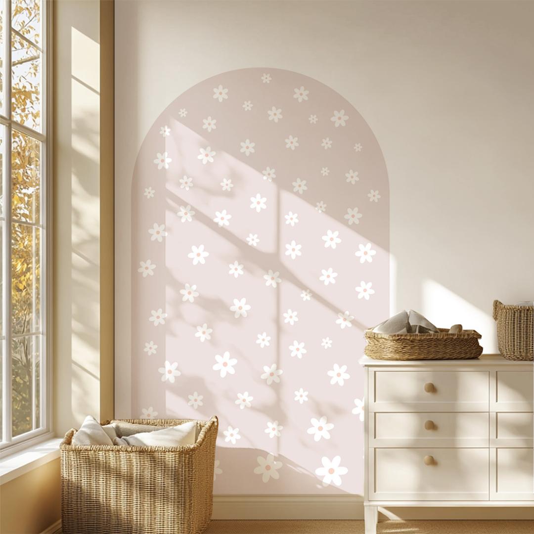 Sticker arche Fleur Rose Pâle