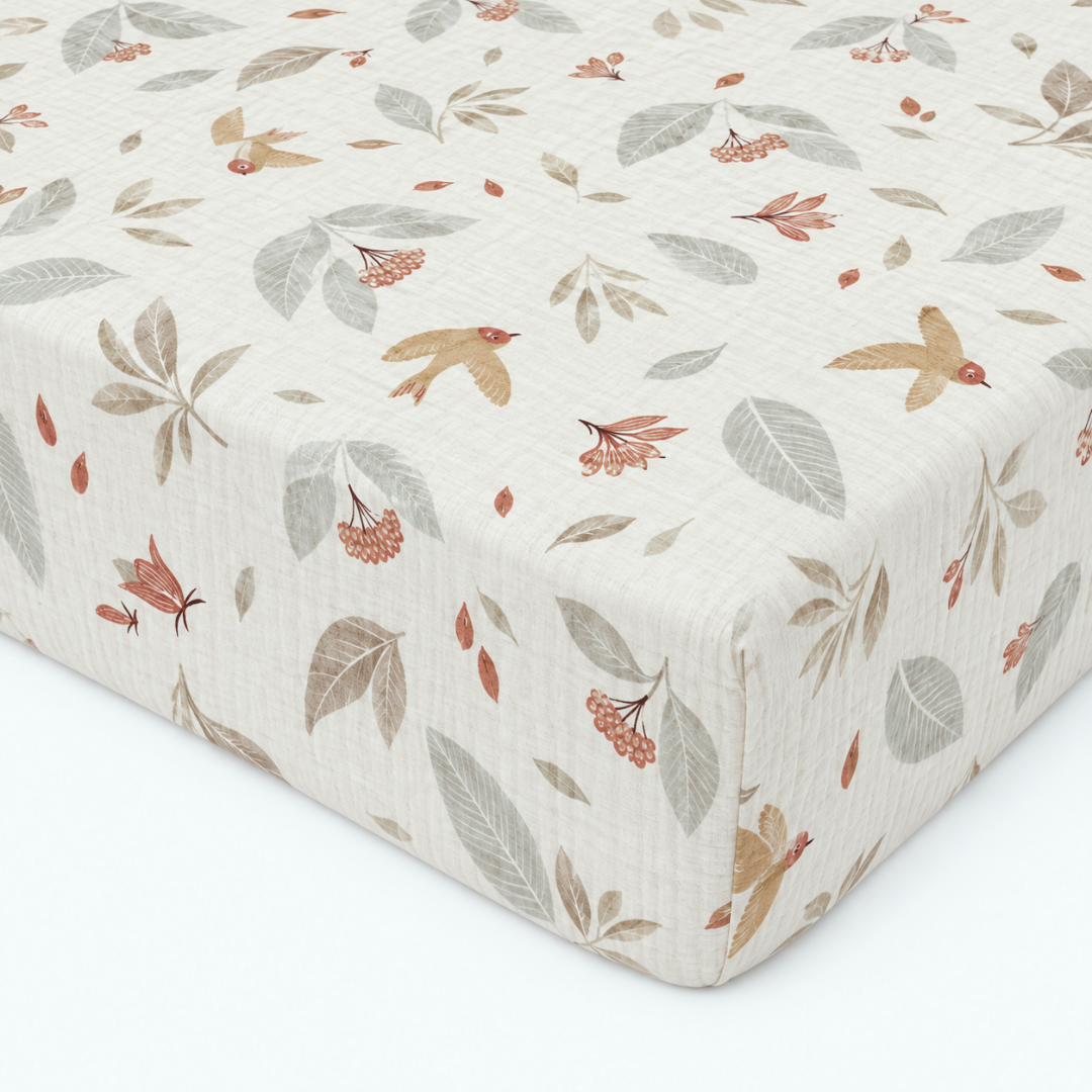 Drap housse double gaze coton Plume