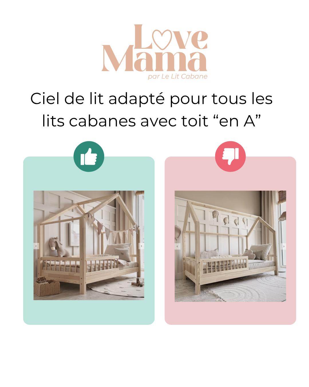 Ciel de lit cabane Beige en stock