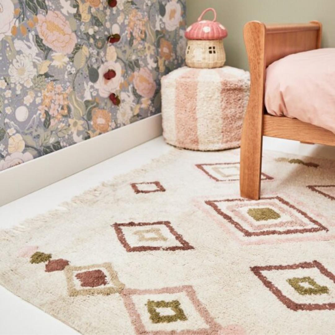 Tapis enfant berbère rose & vert