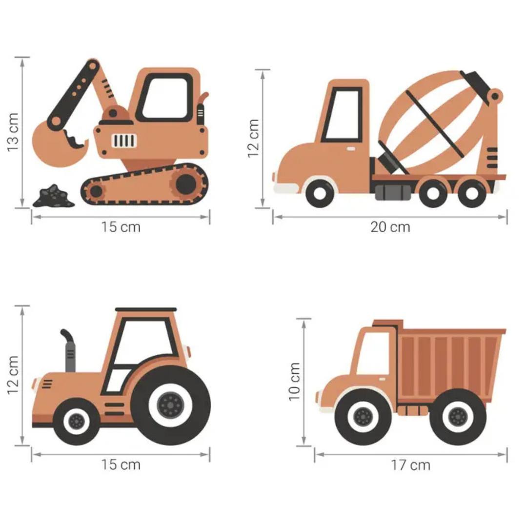 Sticker Tracteur & Pelleteuse Terracotta