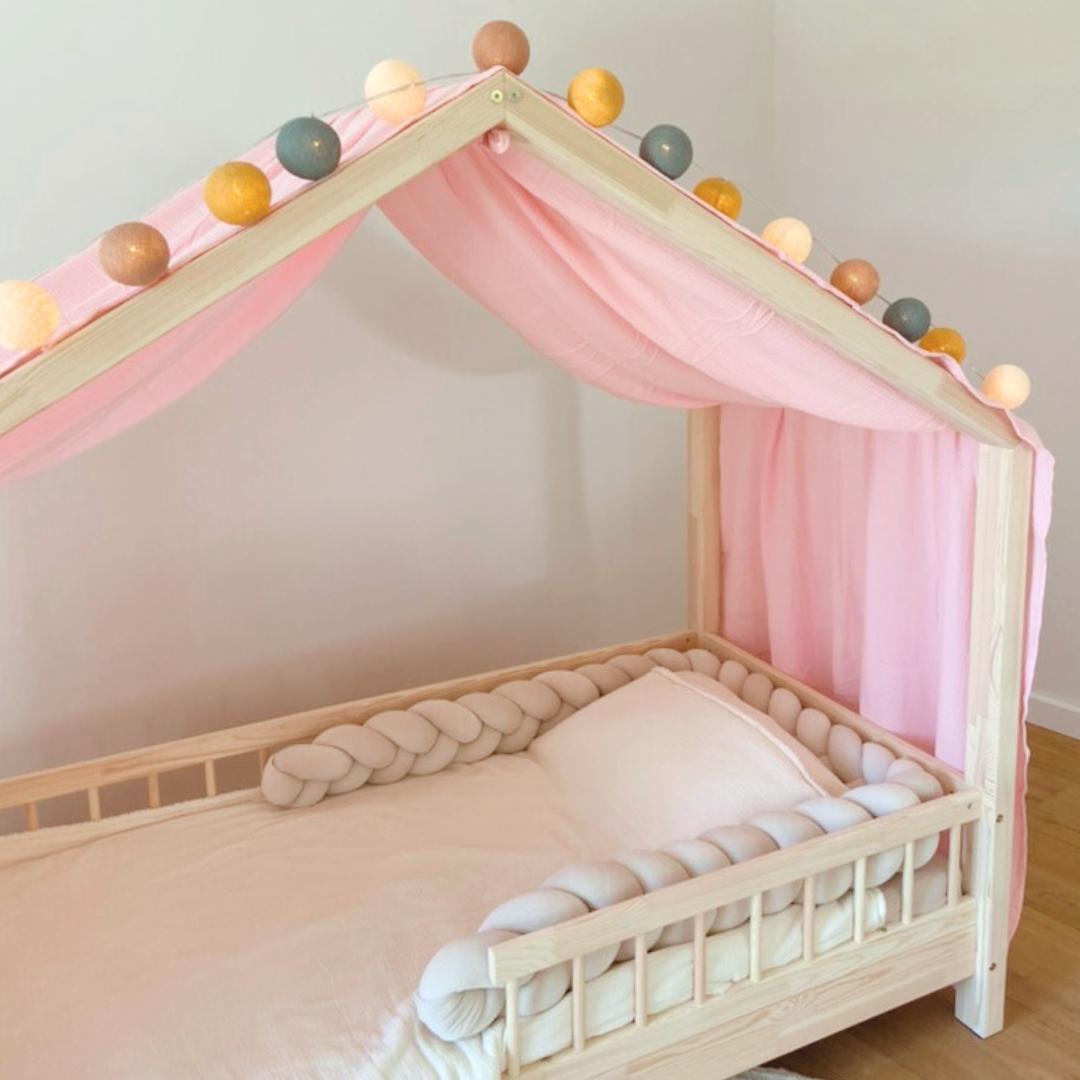 Ciel de lit cabane Rose blush