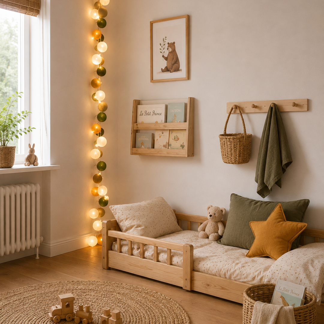 Guirlande lumineuse LED - Vert & Jaune moutarde
