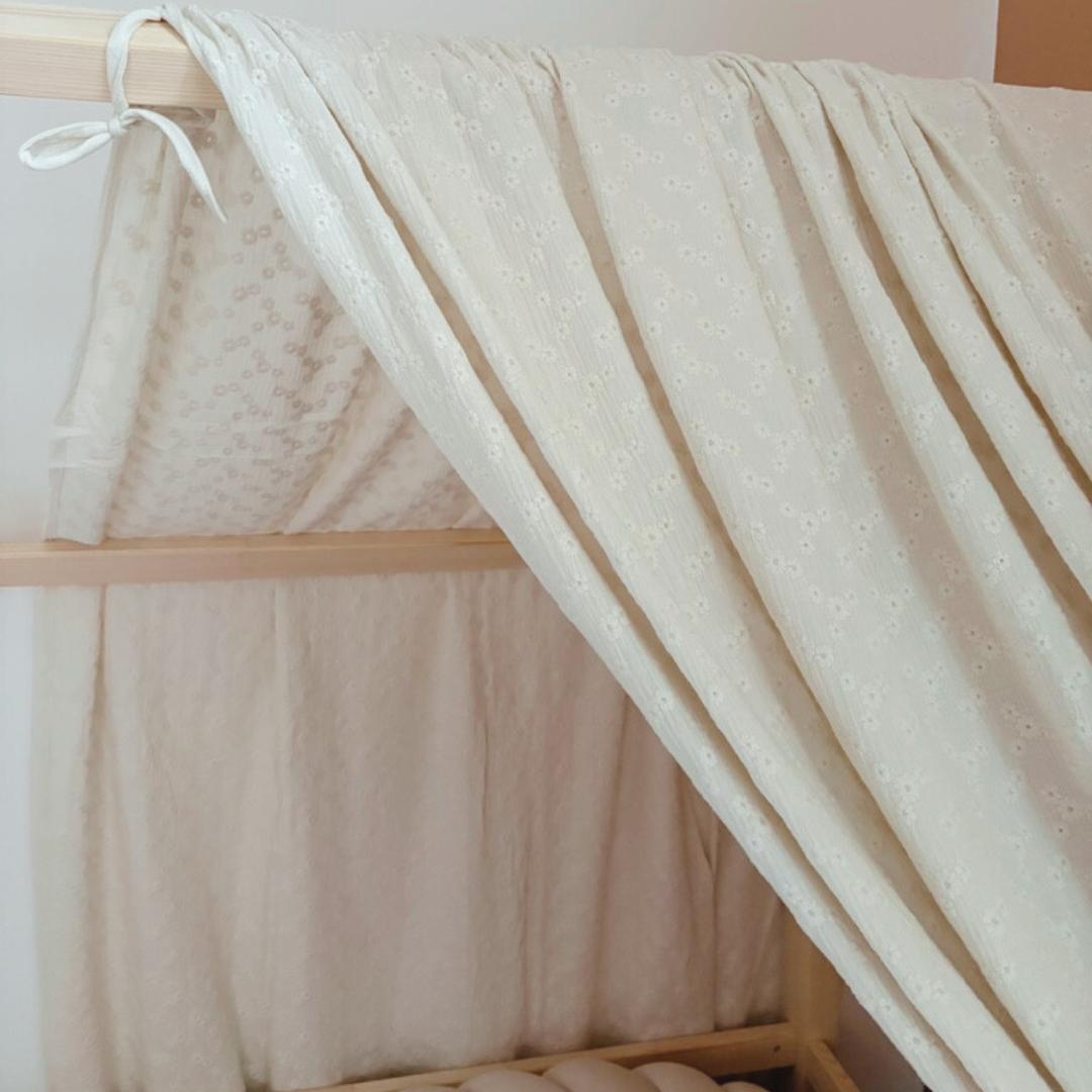 Ciel de lit cabane (pack de 2) Ecru bohème