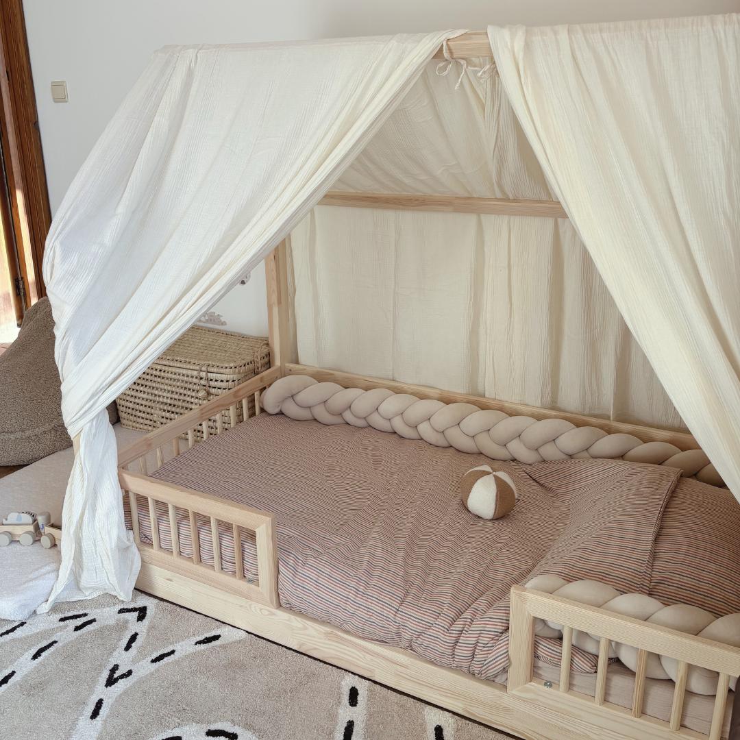 Ciel de lit cabane (pack de 2) Ecru