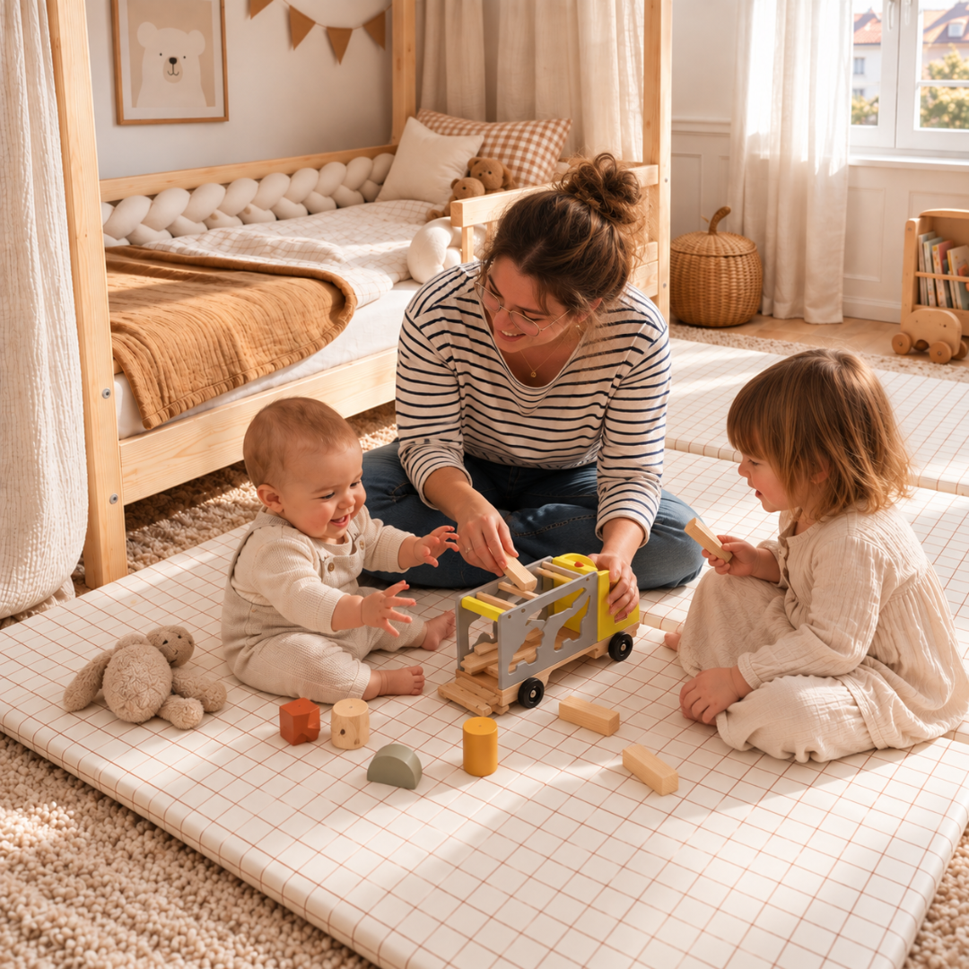 MAXI Tapis de motricité Marcel Camel/Ecru