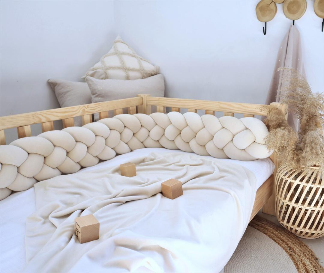 Tresse de lit 4 brins Beige clair 340cm