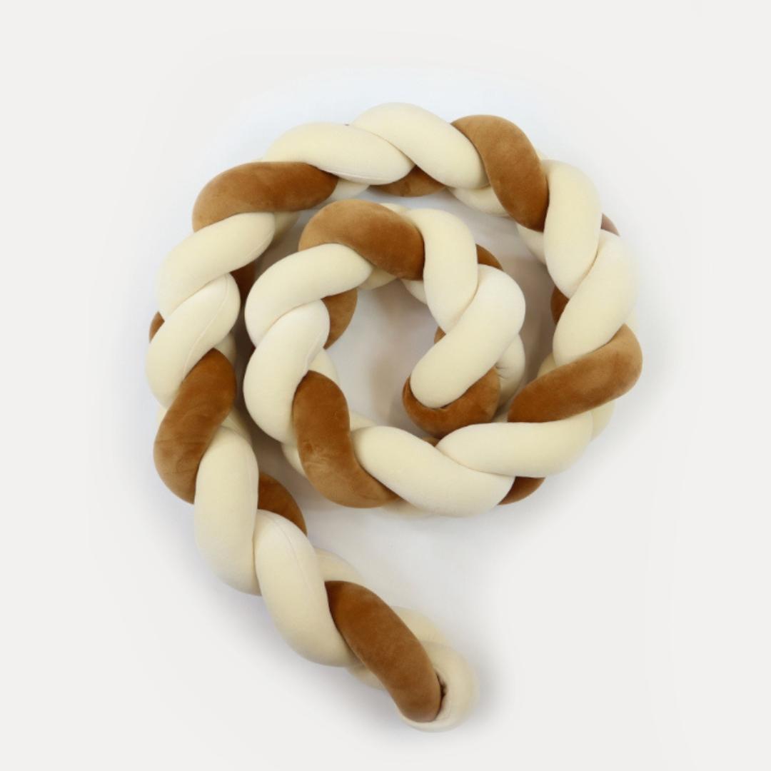 Tresse de lit 3 brins Ecru & camel