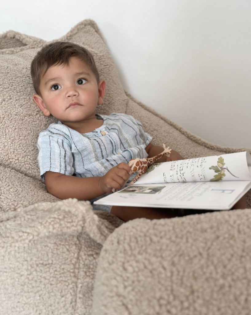 Fauteuil enfant Teddy bouclette Beige