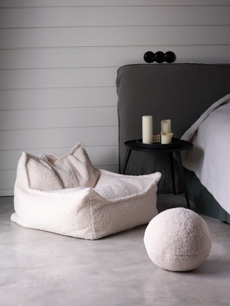 Fauteuil enfant Teddy bouclette Ecru