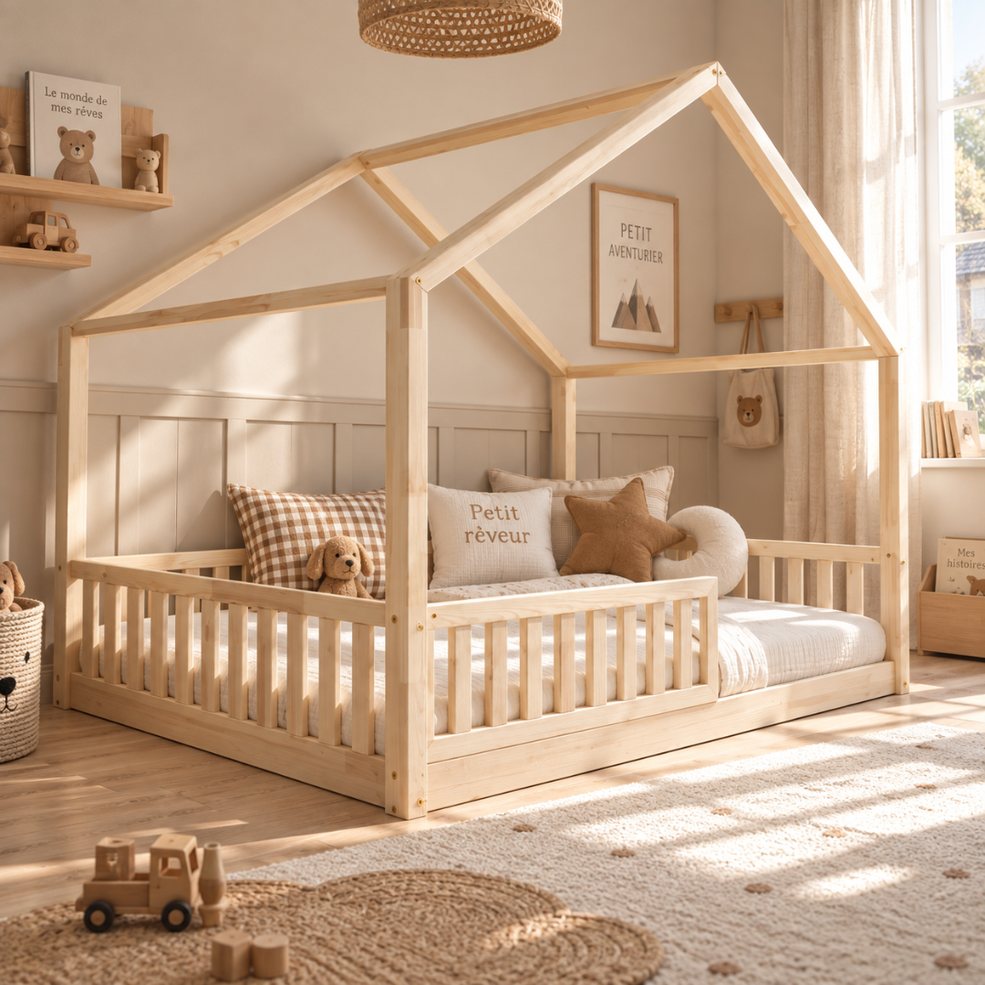 Grand lit cabane double