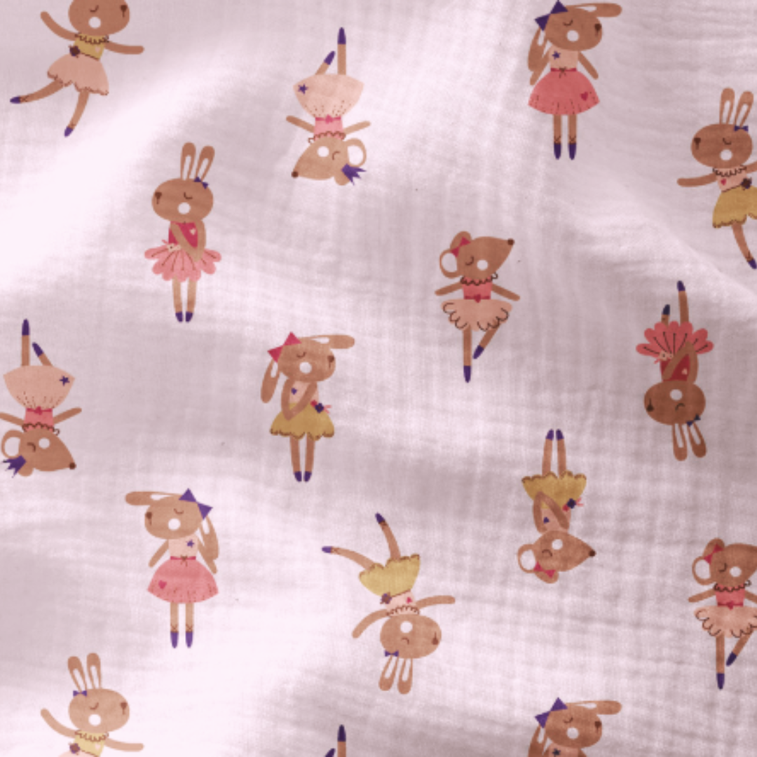 Housse de couette mousseline rose pâle Ruby