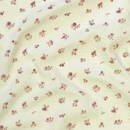 Drap housse double gaze coton fleuri HAVA