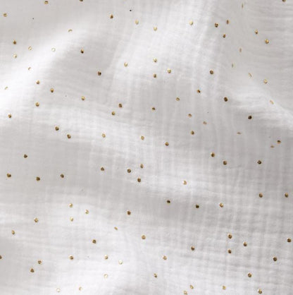Pochette de rangement lit - Blanc pois dorés