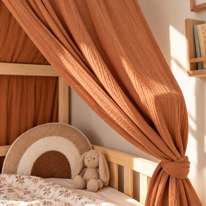 Terracotta cabana hemelbed met gouden stippen