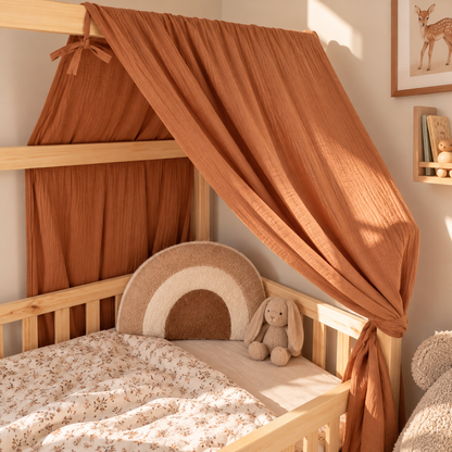 Terracotta cabana hemelbed met gouden stippen