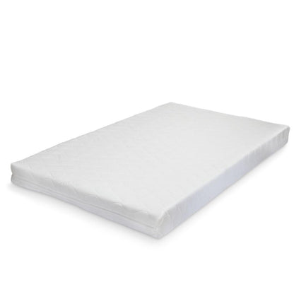 Grand lit cabane Montessori avec barrière + matelas - 120x200cm - Bois naturel