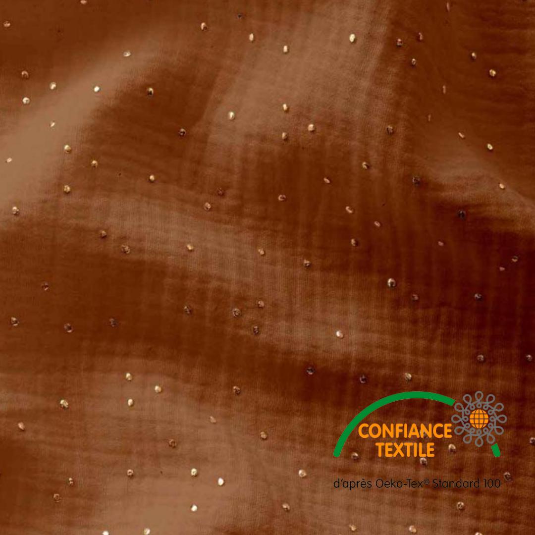 Ciel de lit cabane (pack de 2) Caramel pois dorés