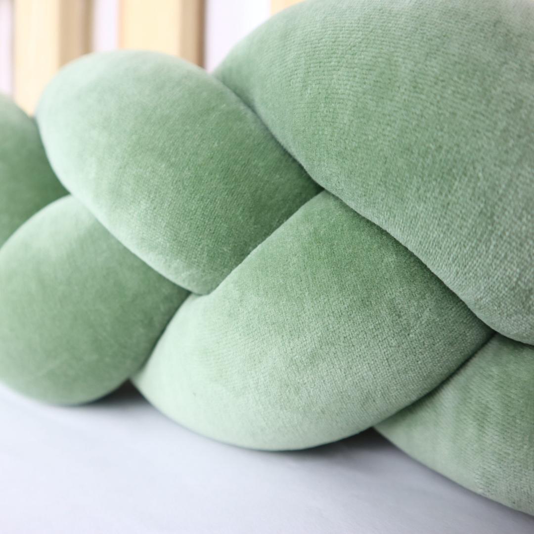 Tresse de lit vert eucalyptus 340cm