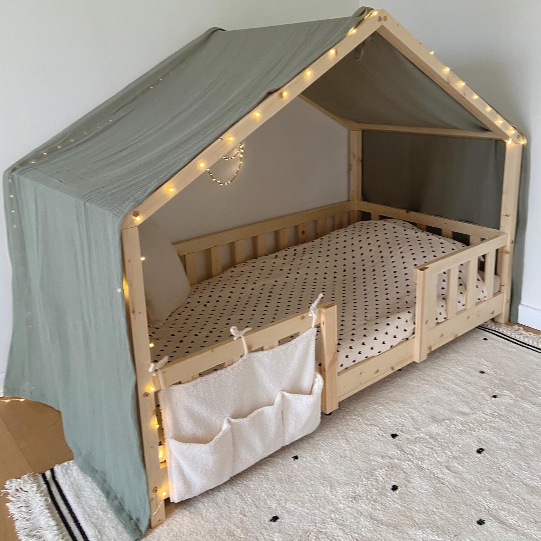Ciel de lit cabane Vert Kaki
