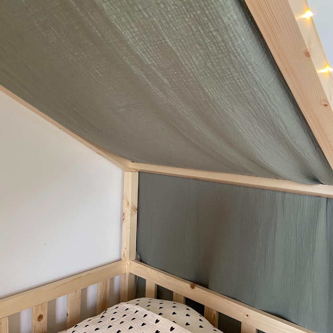 Ciel de lit cabane Vert Kaki