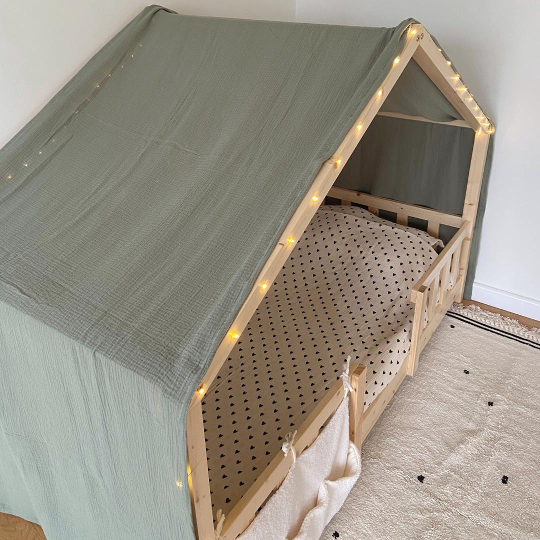 Ciel de lit cabane Vert Kaki
