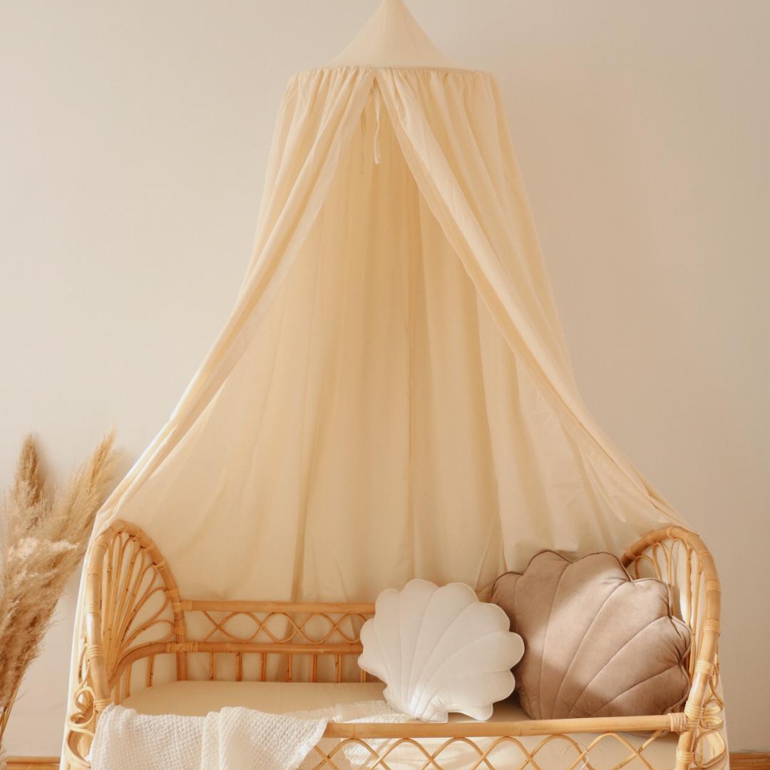 Ciel de lit bébé Ecru - Fait main