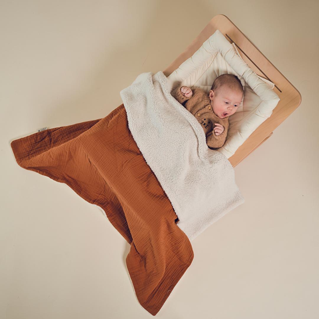 Couverture enfant gaze de coton Terracotta