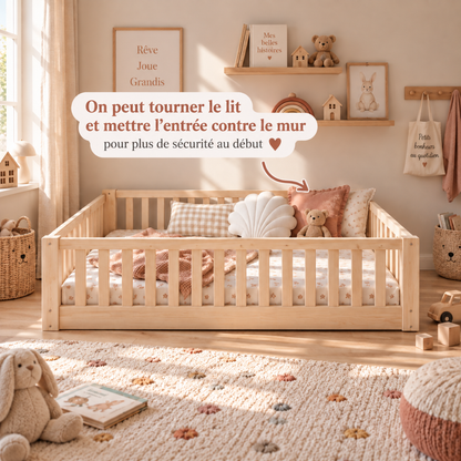 Grand lit Montessori Basile 140x190cm ou 140x200cm