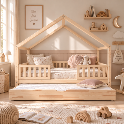 Lit cabane avec tiroir lit d&