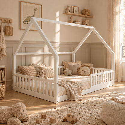 Lit cabane Montessori avec barrière Pia