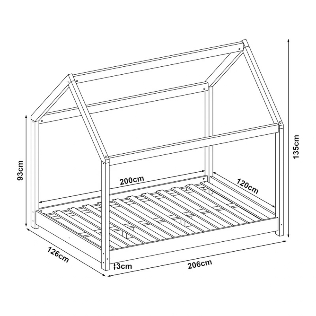 Grand lit cabane Montessori Blanc