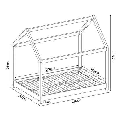 Grand lit cabane Montessori Blanc