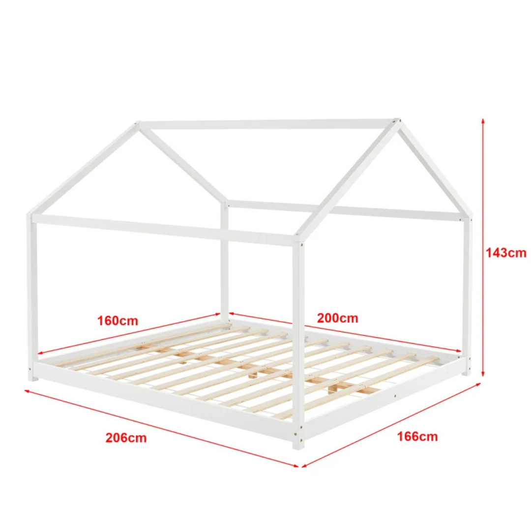 Grand lit cabane Montessori Blanc