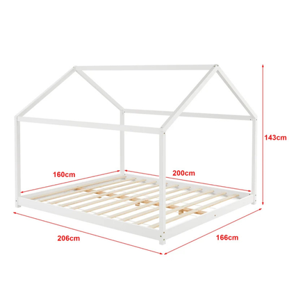 Grand lit cabane Montessori Blanc
