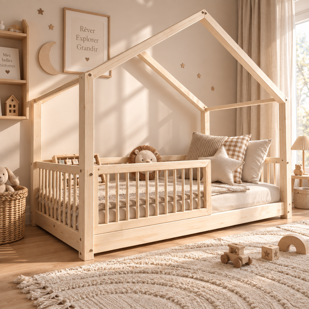 Lit cabane Montessori Flore 90x190cm