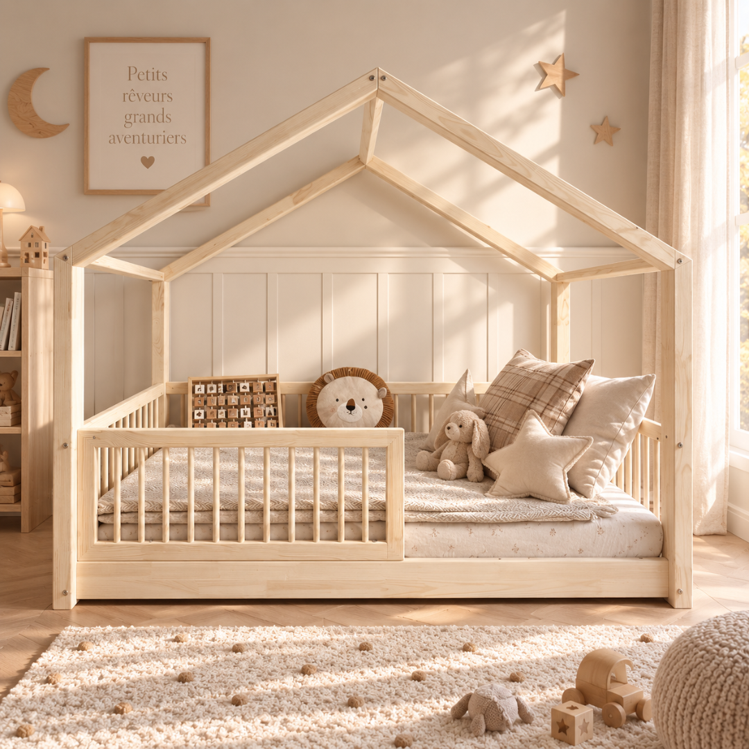 Lit cabane Montessori Flore 90x190cm