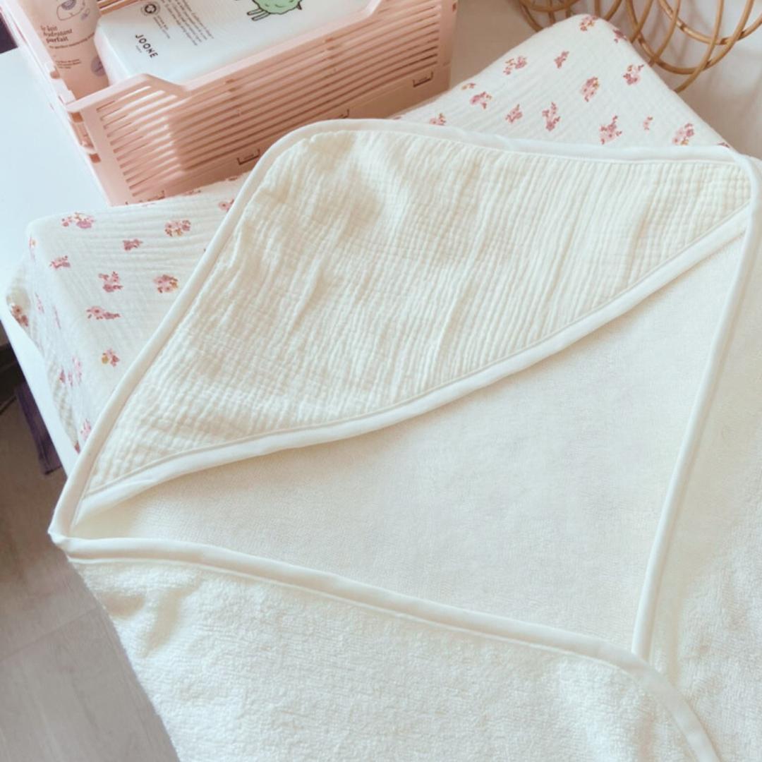 Cape de bain bébé Ecru