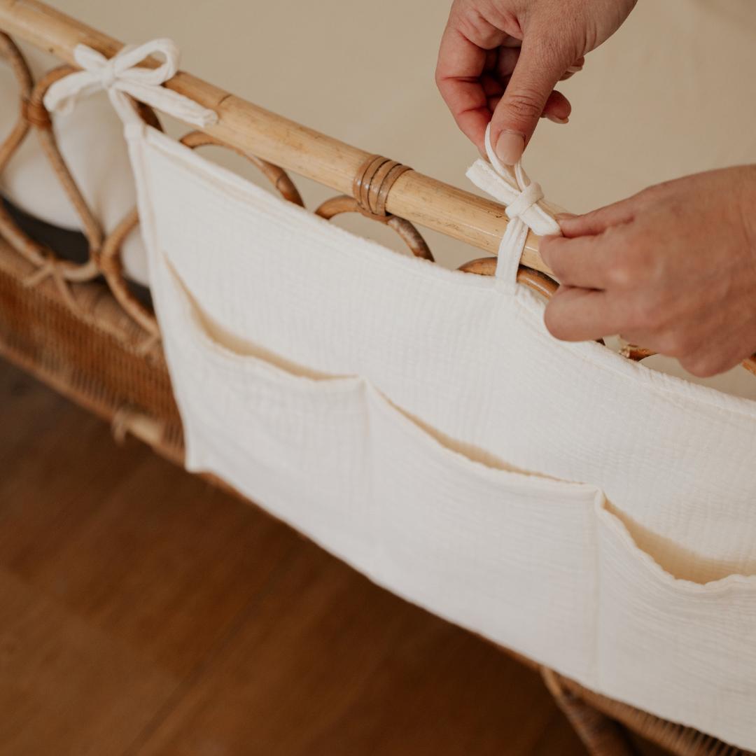 Pochette de rangement lit - Ecru