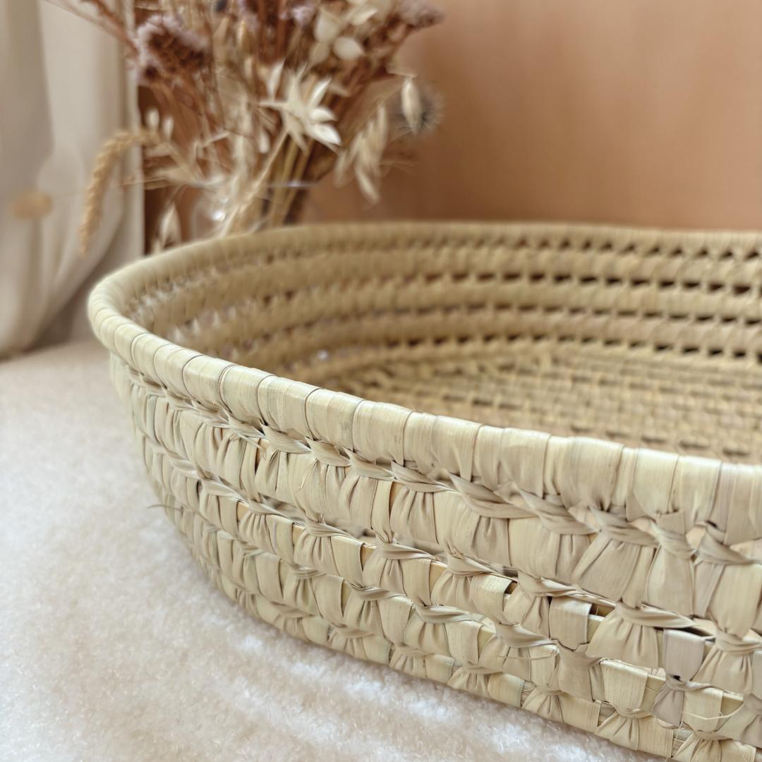 Panier à langer + matelas + housse leopard beige