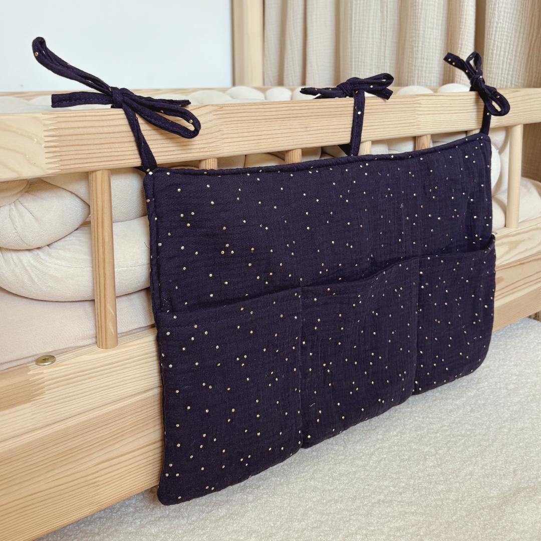 Pochette de rangement lit Bleu nuit or