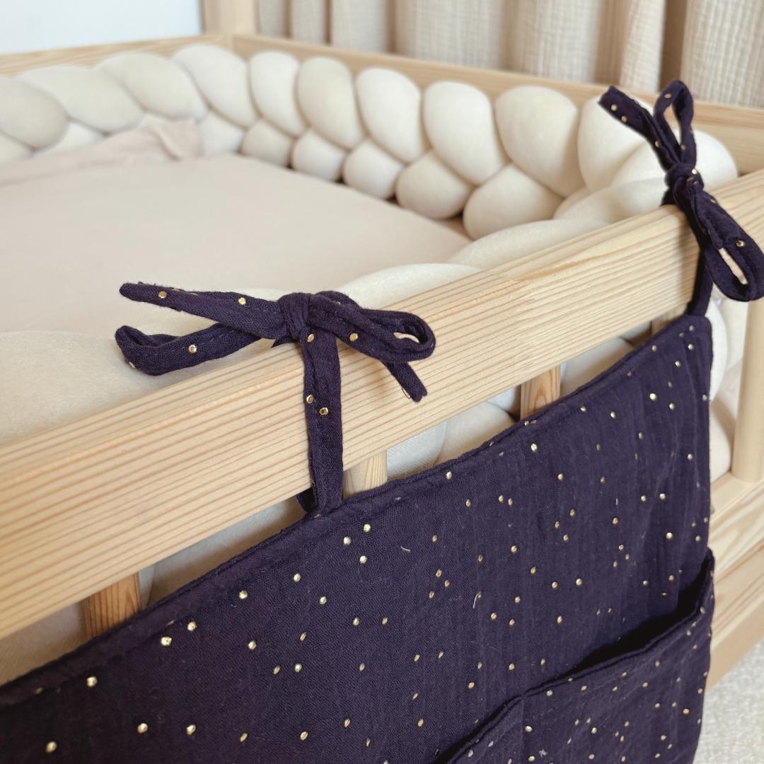 Pochette de rangement lit Bleu nuit or