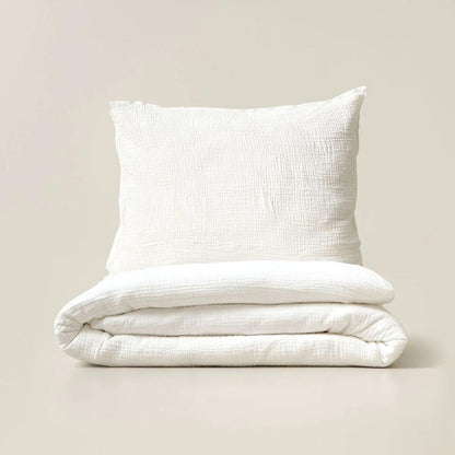 Housse de couette mousseline Blanc