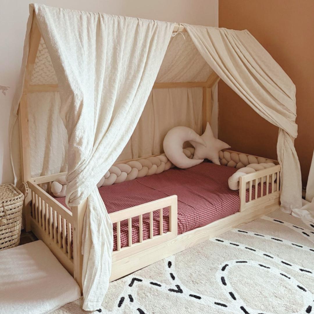 Ciel de lit cabane (pack de 2) Ecru bohème