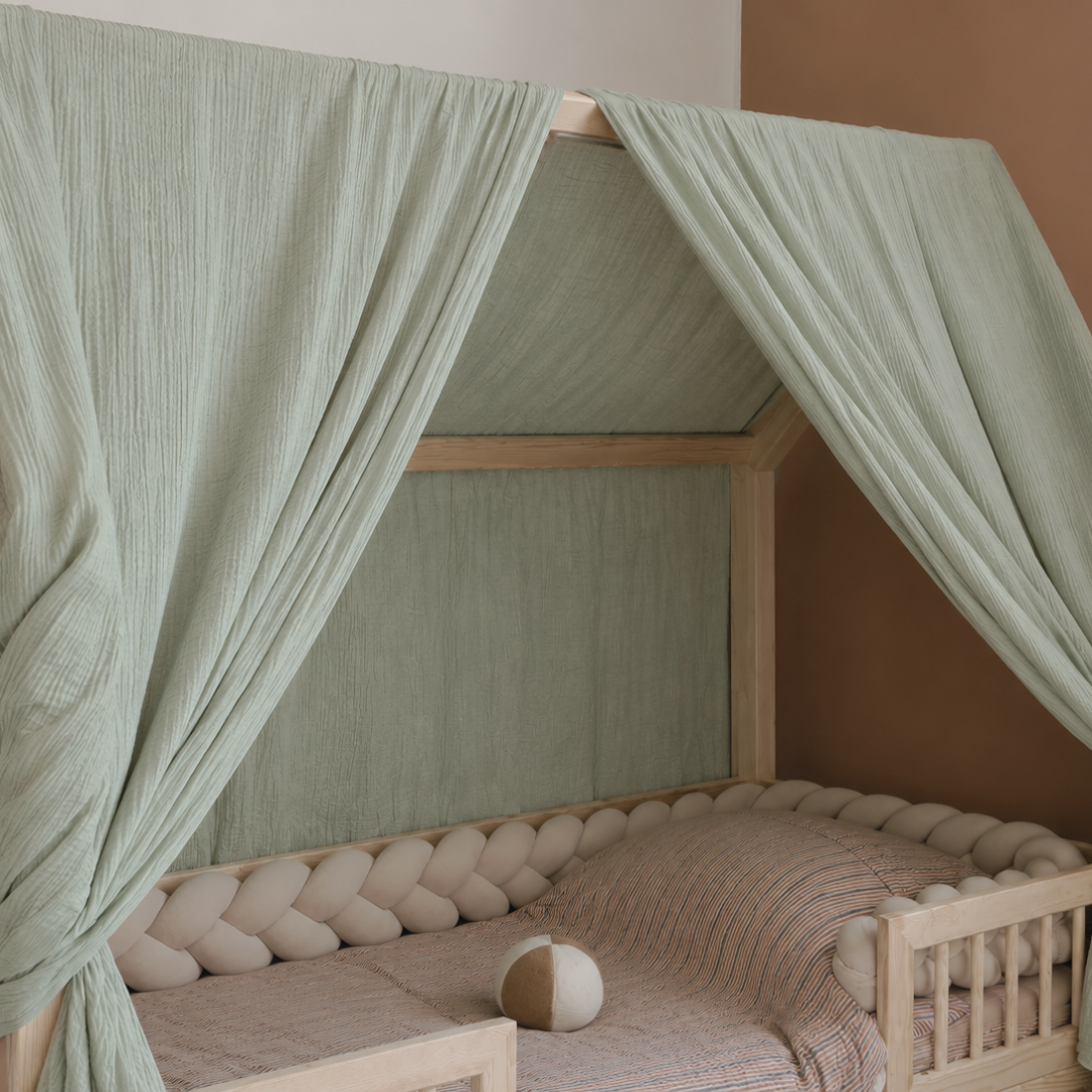 Ciel de lit cabane (pack de 2) Vert de gris
