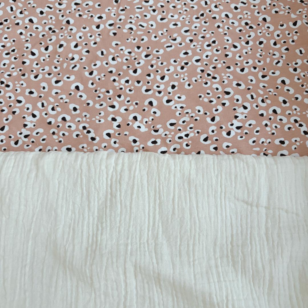 Sac de couchage enfant leopard rose Ecru
