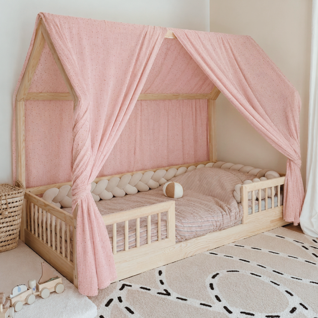 Set van 2 roze hemels voor cabinebedden