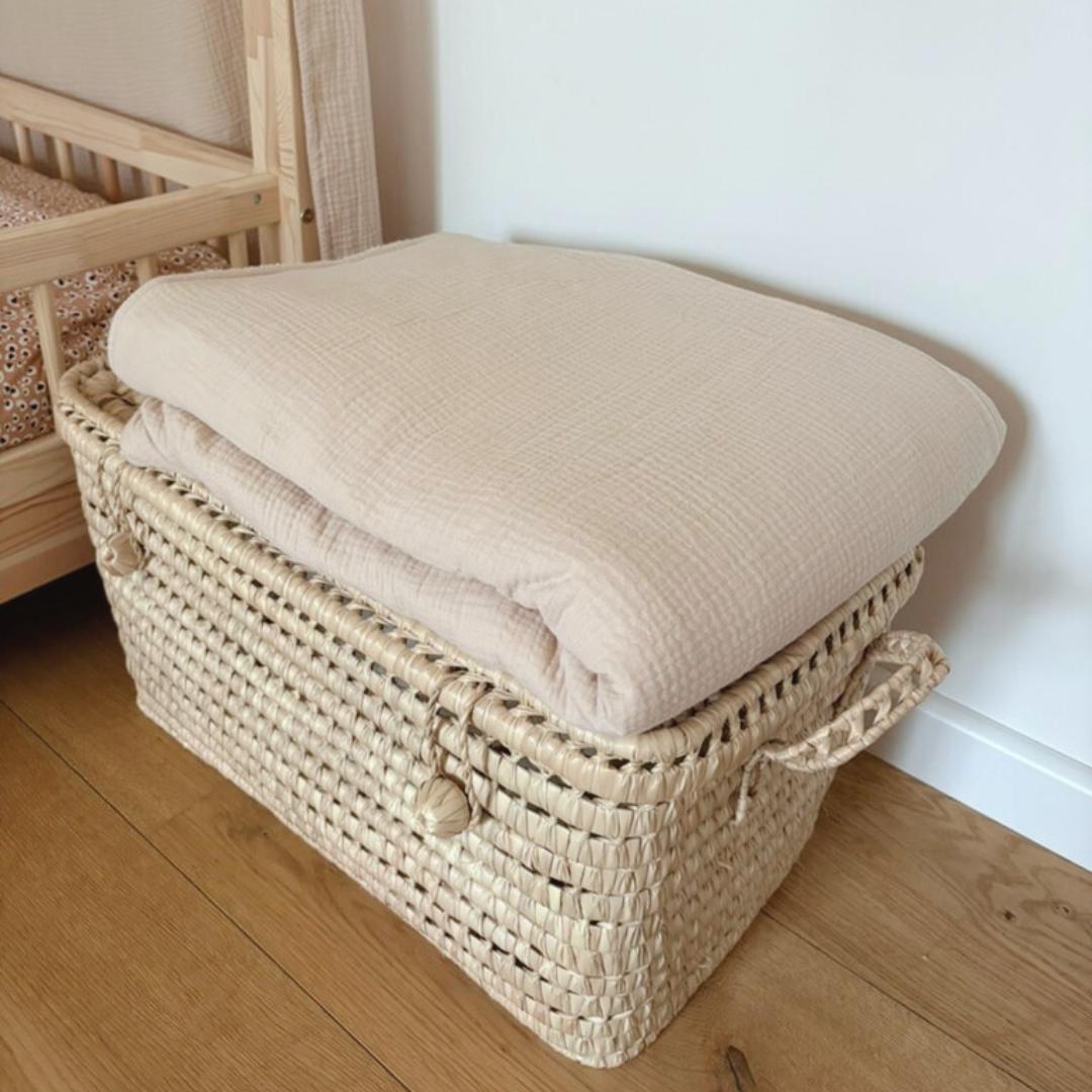 Couverture enfant double gaze Beige