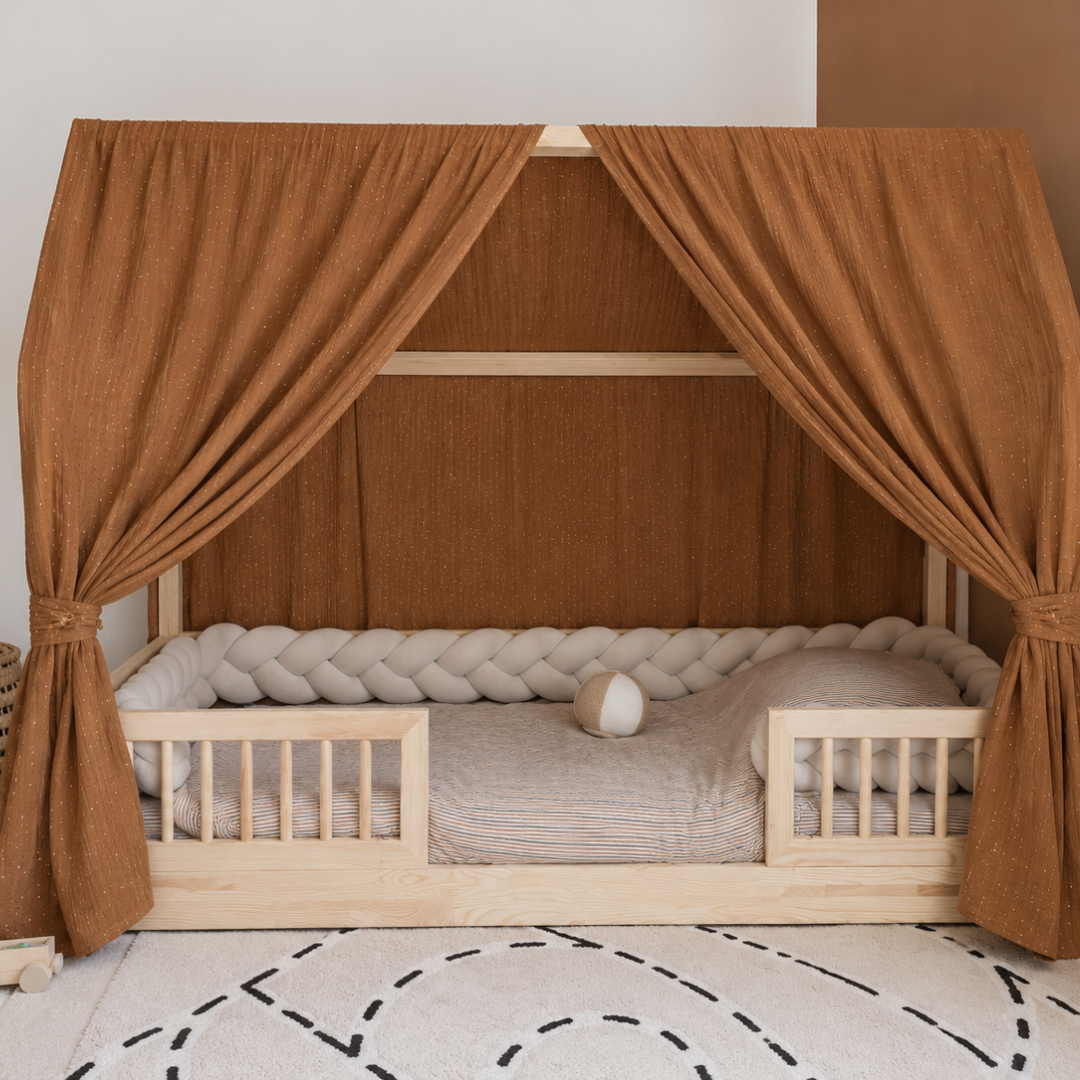 Set van 2 terracotta bedhemels met gouden stippen